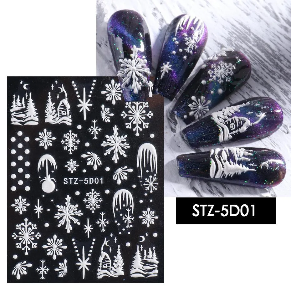Christmas Snowflakes 5D Nail Art Stickers