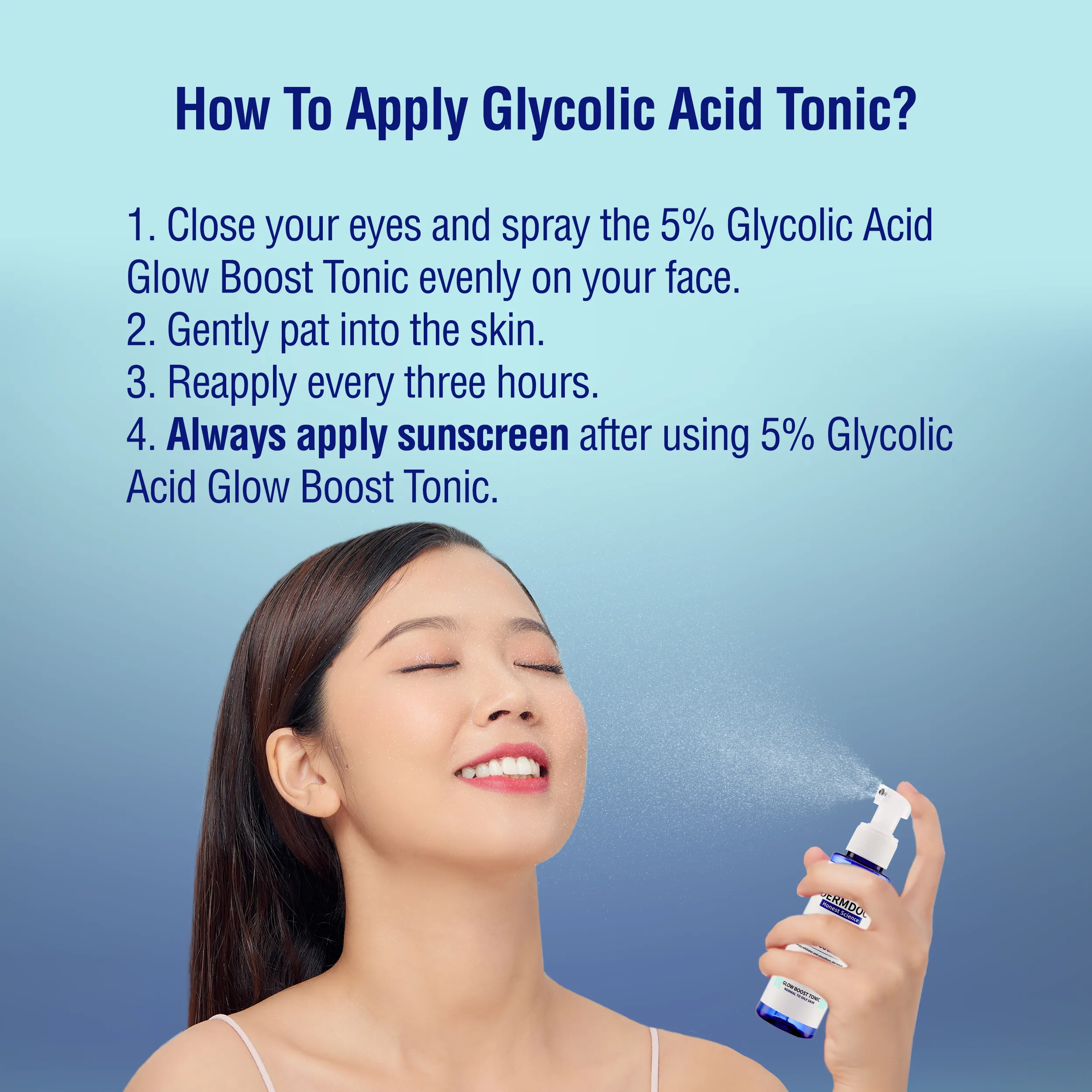 DERMDOC By Purplle 5% Glycolic Acid Glow Boost Tonic (100 ml) | Glowing Skin | Gentle Exfoliation