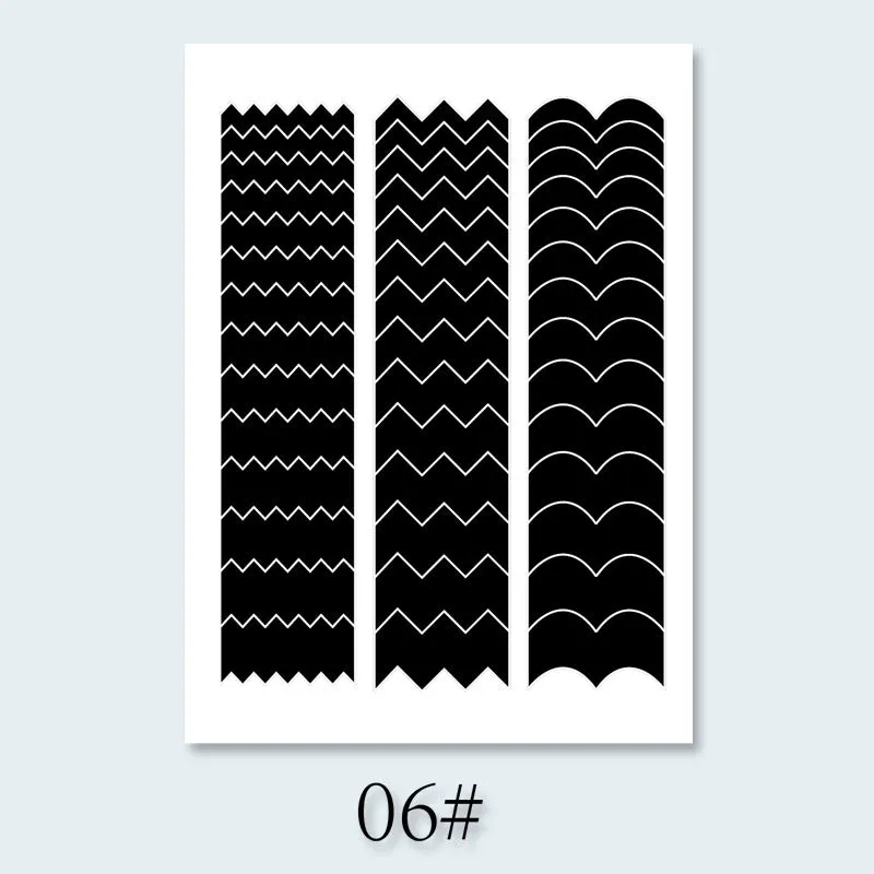 French Manicure Tips Nail Stickers Guide Decals