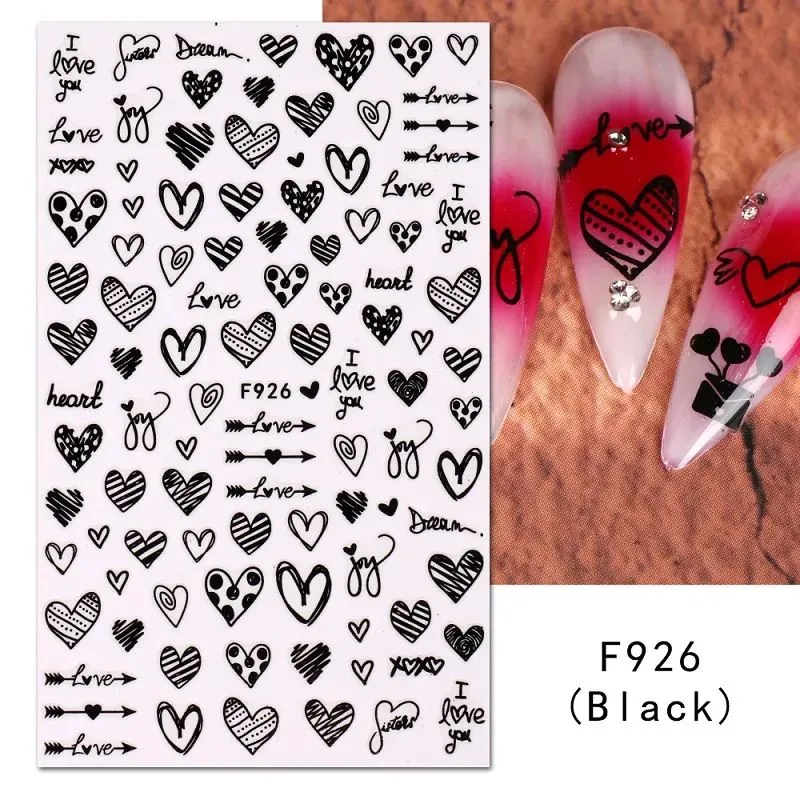 Nail Art Stickers - Heart & Love