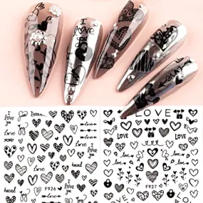 Nail Art Stickers - Heart & Love